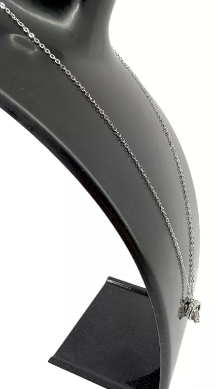 REWELACYJNY SREBRNY ŁAŃCUSZEK Z PRZYWIESZKĄ 2 KÓŁKA 2,92G 925 45CM