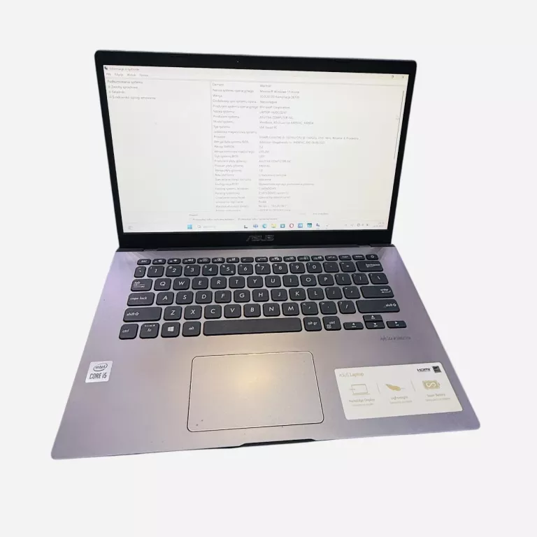 LAPTOP ASUS X409 [I5, 8GB RAM, 512 SSD, W10] KOMPLET DOWÓD ZAKUPU
