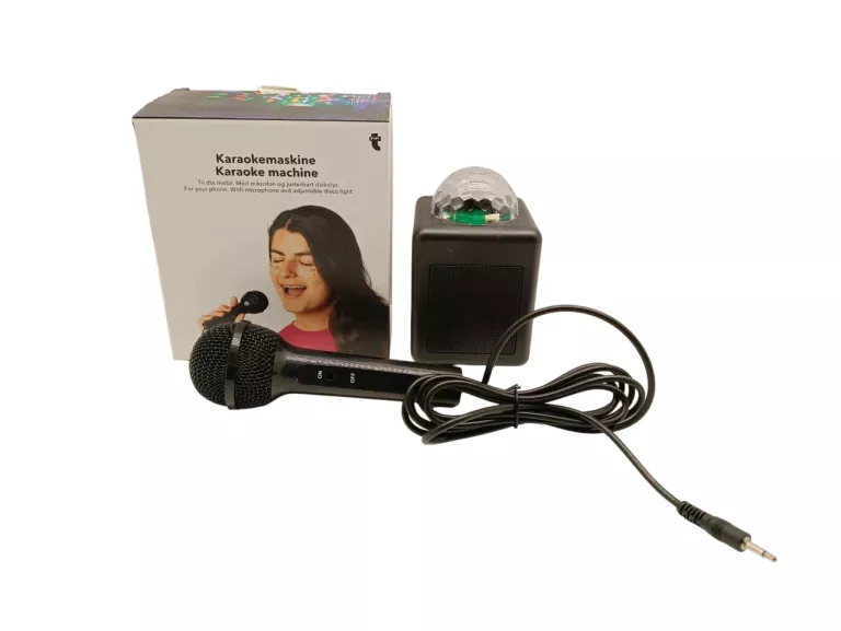 ZESTAW KARAOKE GŁOŚNIK BLUETOOTH Z MIKROFONEM ŚWIECĄCY LED KOLORY BDB STAN