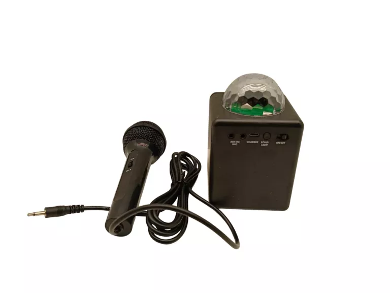 ZESTAW KARAOKE GŁOŚNIK BLUETOOTH Z MIKROFONEM ŚWIECĄCY LED KOLORY BDB STAN