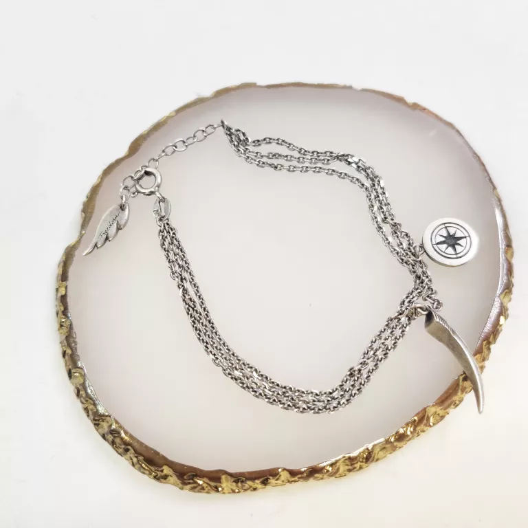 SREBRNA BRANSOLETKA Z PRZYWIESZKAMI 6,24G 925 14-18CM