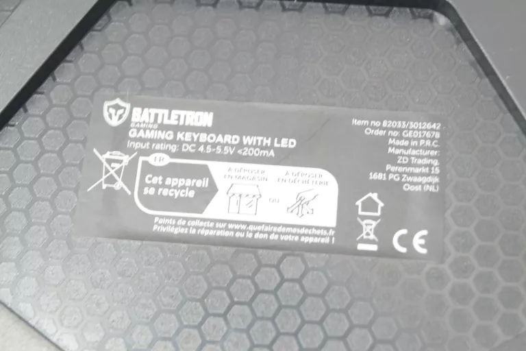 KLAWIATURA BATTLETRON GAMING GE017678