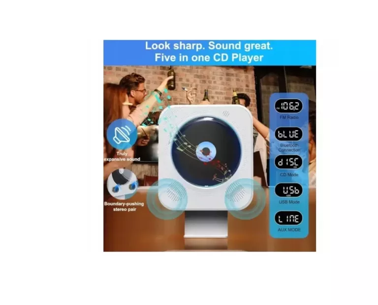 PRZENOŚNY ODTWARZACZ CD GŁOŚNIK BLUETOOTH/AUX/FM/USB