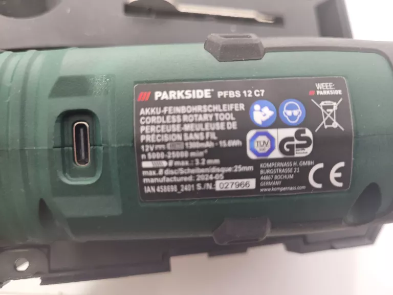 PARKSIDE PFBS 12 C7 SZLIFIERKA PALCOWA BRAK KOŃCÓWEK