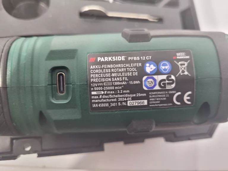 PARKSIDE PFBS 12 C7 SZLIFIERKA PALCOWA BRAK KOŃCÓWEK