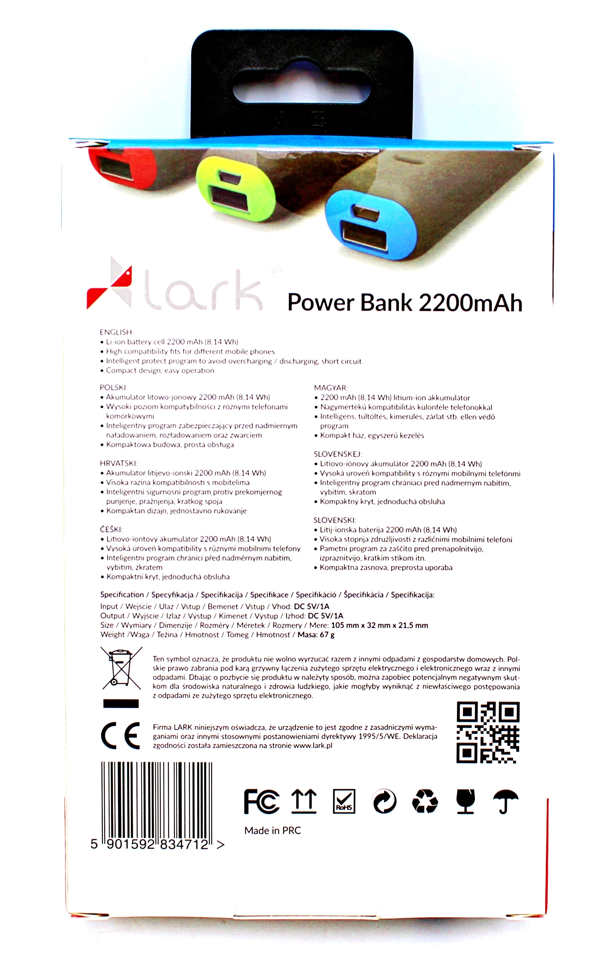 powerbank-lark-energy-drink-2200-mah-czarny-pojemnosc-akumulatora-2200