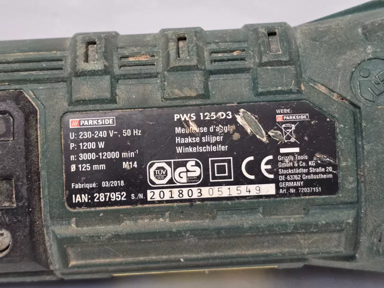 SZLIFIERKA PARKSIDE PWS 125 D3