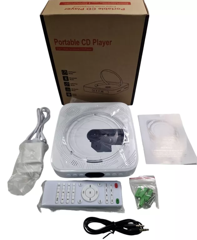 ODTWARZACZ CD/BT/AUX/FM PRZENOŚNY MT-WCDPS10 BIAŁY