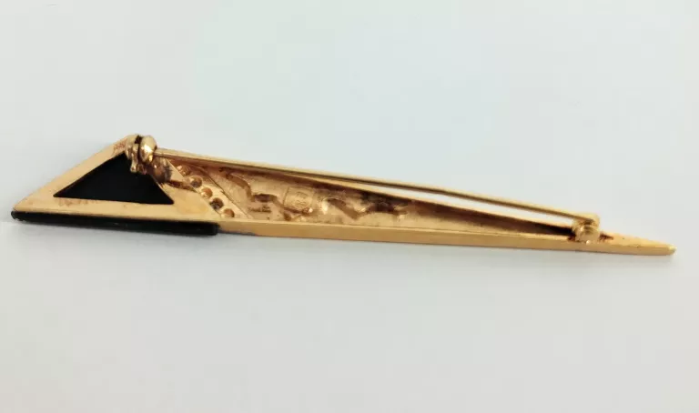 ŁADNA ZŁOTA BROSZKA Z KAMIENIAMI 6.50G 750