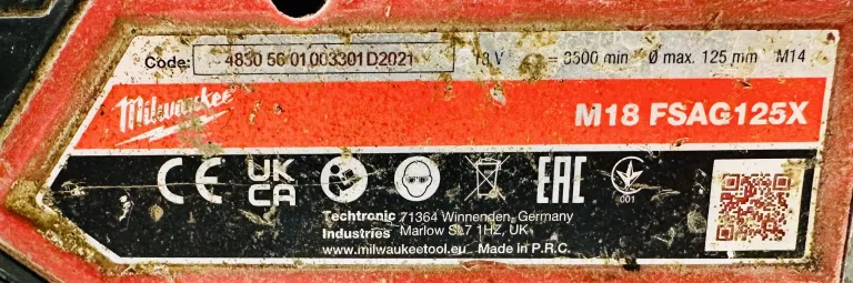 SZLIFIERKA MILWEAKEE 5.0 AH M18 FSAG125X