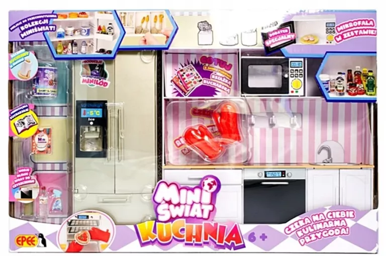 MINIŚWIAT ZESTAW DUŻA KUCHNIA DLA DZIECI + AKCESORIA MINI FOOD PREZENT EPE