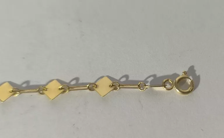 ZŁOTA BRANSOLETKA 2,33G 585 REGULOWANA 17-19CM Z KWADRATAMI
