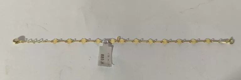 ZŁOTA BRANSOLETKA 2,33G 585 REGULOWANA 17-19CM Z KWADRATAMI