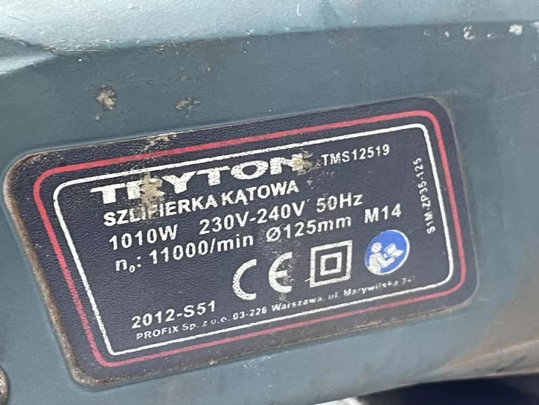 SZLIFIERKA KĄTOWA TRYTON TMS12519