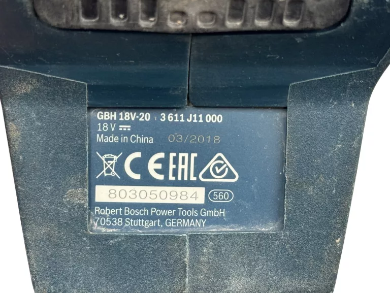 MŁOTOWIERTARKA BOSCH GBH 18V-20 03/2018R SDS-PLUS 1,7J + AKU 4.0AH