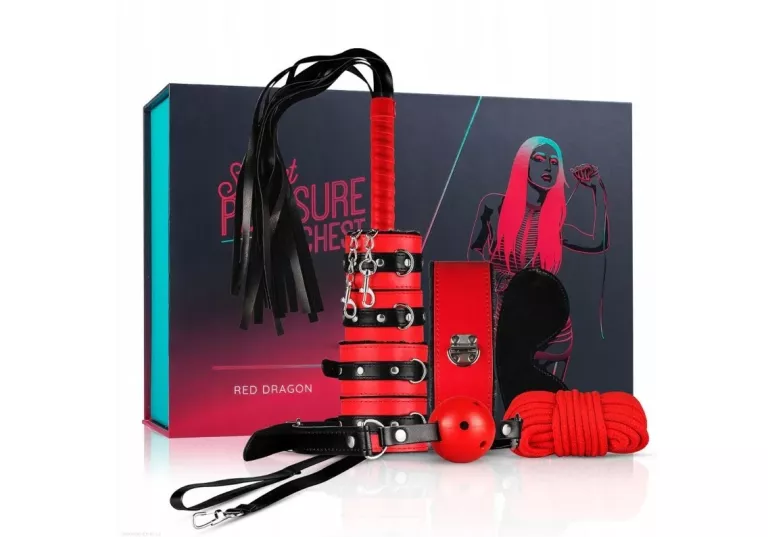 ZESTAW DO KLATKI PIERSIOWEJ BDSM ERO SECRET PLEASURE RED