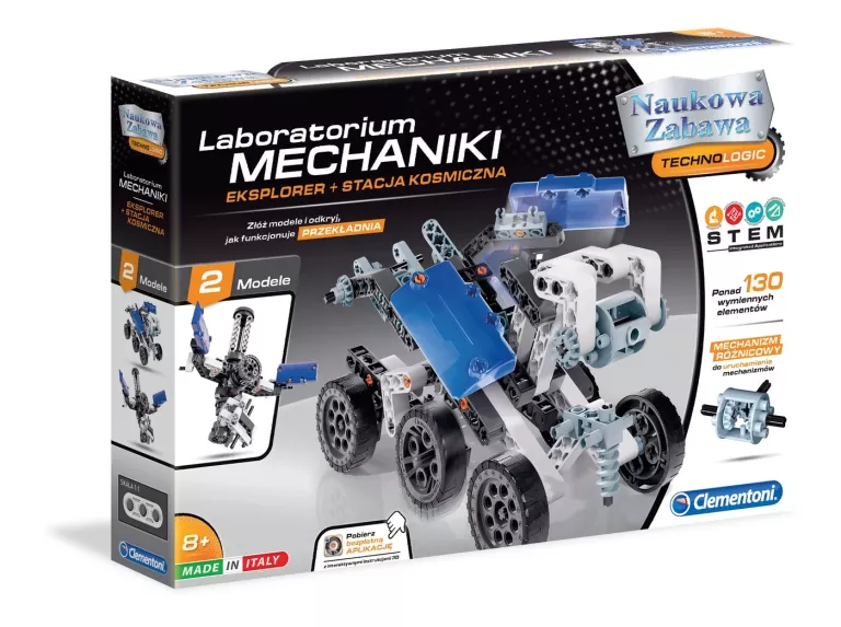 KLOCKI CLEMENTONI LABORATORIUM MECHANIKI POJAZDY KOSMICZNE
