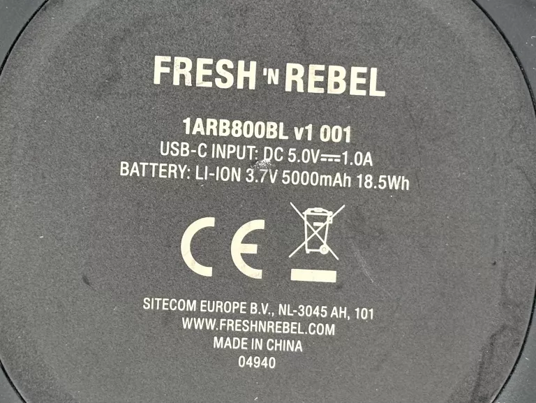 GŁOŚNIK PRZENOŚNY FRESH N REBEL XL 24W 1ARB800BL USB-C LED CZARNY