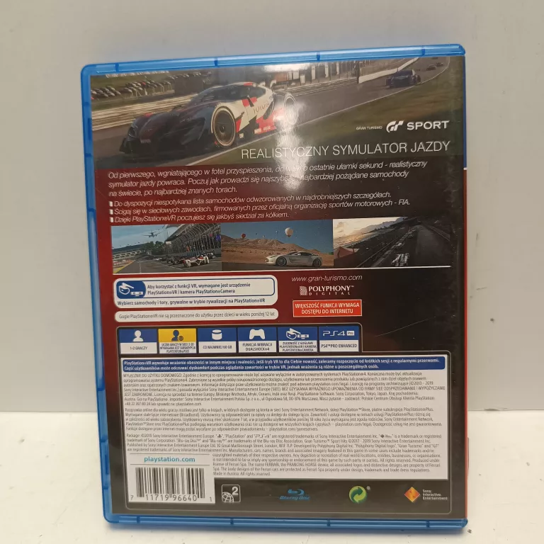 GRA NA PS4 GRAN TURISMO SPORT