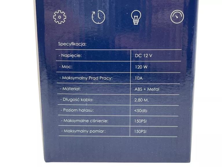 KOMPRESOR SAMOCHODOWY SPRĘŻARKA POMPKA ELEKTRYCZNA ROWEROWA PRZENOŚNA 12V