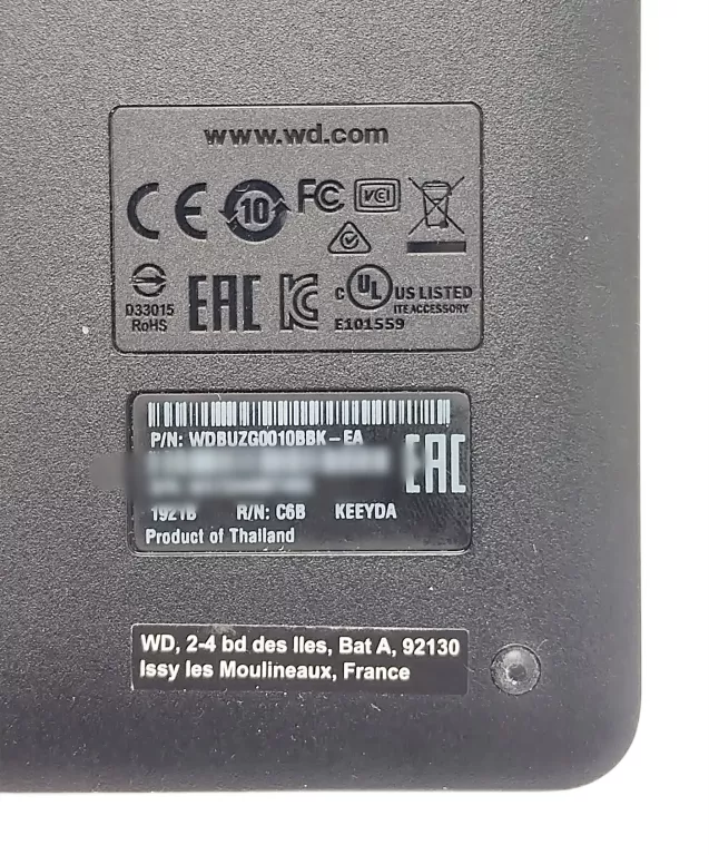 DYSK WESTERN DIGITAL 1TB WDBUZG0010BBK + PUD USB