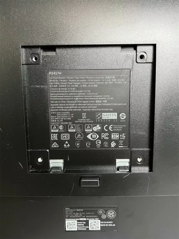 MONITOR 24' DELL P2417H LED IPS