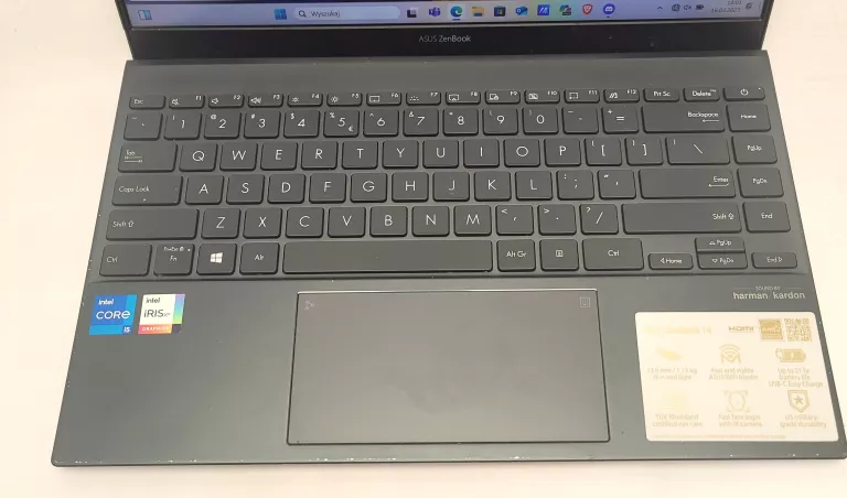 LAPTOP ASUS ZENBOOK 14 UX425E I5-1135G7 16GB 512GB SSD WIN11