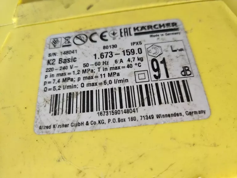MYJKA CIŚNIENIOWA KARCHER K2