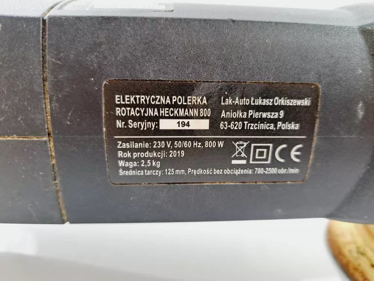 POLERKA ELEKTRYCZNA HECKMAN 800