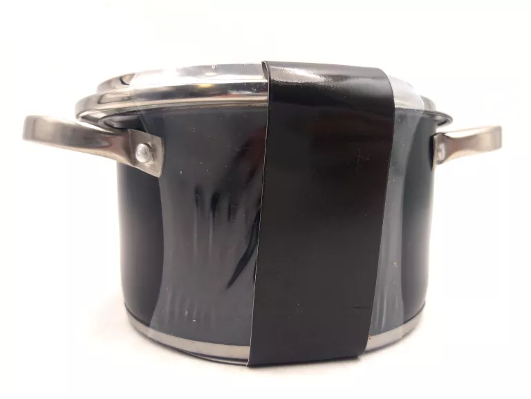 METALOWY GARNEK METALOWY 16CM Z POKRYWKĄ INDUKCJA