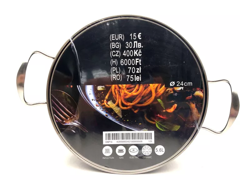 METALOWY GARNEK METALOWY 24CM 5,6L Z POKRYWKĄ INDUKCJA