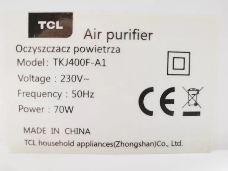 OCZYSZCZACZ POWIETRZA TCL TKJ400F