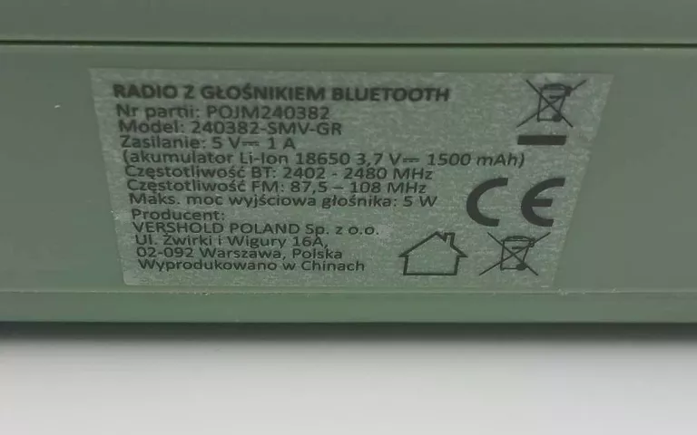 RADIO Z GŁOŚNIKIEM BLUETOOTH SMUKEE