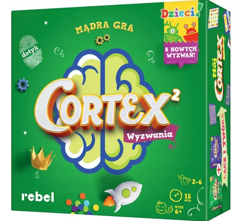 CORTEX DLA DZIECI 2 GRA PLANSZOWA ROZBUDZAJĄCA ZMYSŁY 2-6 OSÓB, WIEK 6+