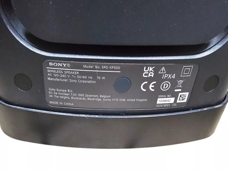 GŁOŚNIK SONY SRS XP-500 + ZASILACZ