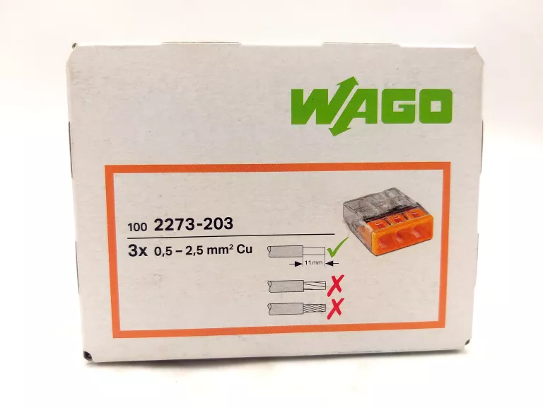 WAGO ZŁĄCZKA NA DRUT POTRÓJNA WCISK 3X2,5 2273-203 100 SZT.