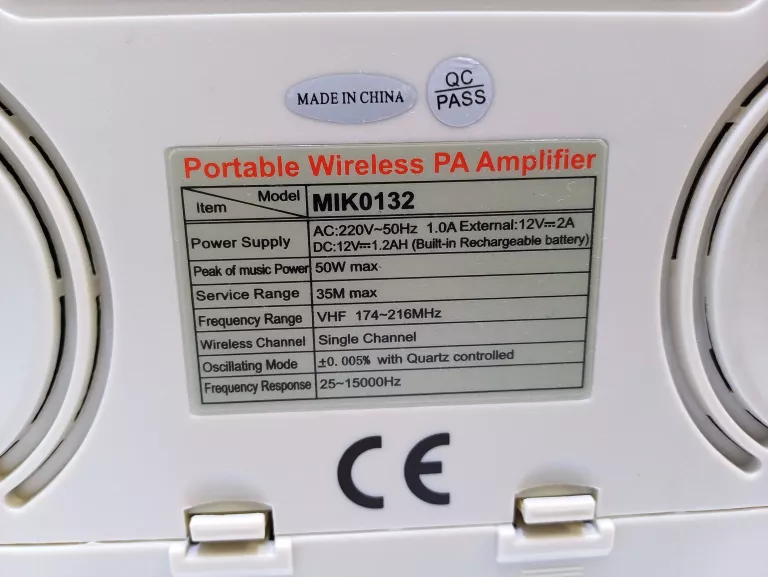 MIK0132 MIKROFON Z WZMACNIACZEM ZESTAW PRZENOŚNY AZURA+AKCESORIA