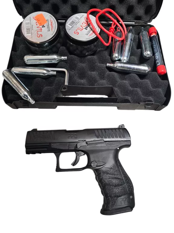 PISTOLET NA KULE GUMOWE WALTHER PPQ M2 T4E .43 CO2 ZESTAW