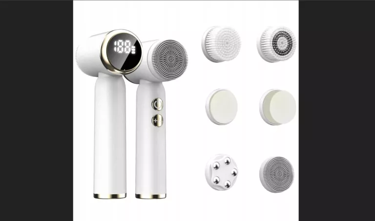 ELEKTRYCZNA SZCZOTECZKA SONICZNA DO MYCIA MASAŻ PEELING TWARZY 6 NAKŁADEK