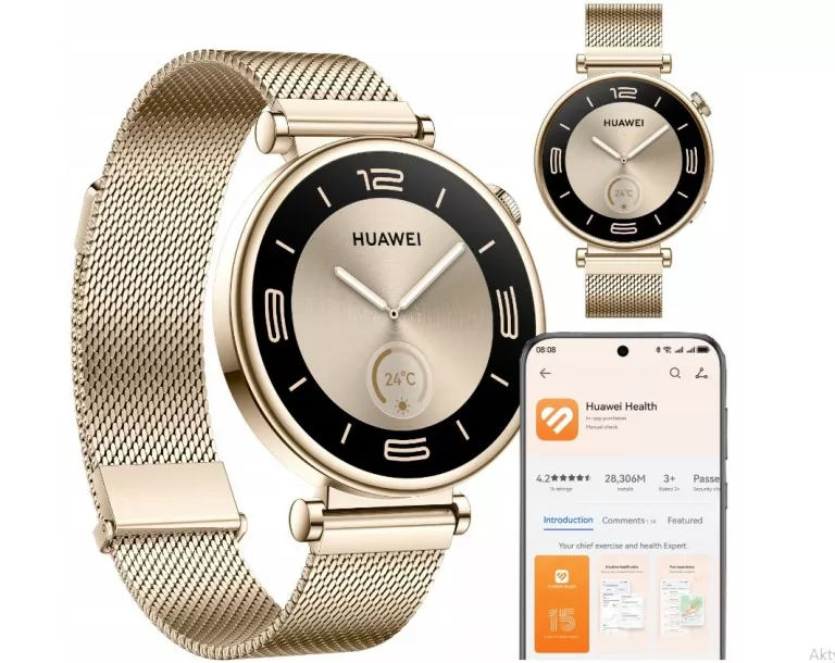 SMARTWATCH HUAWEI WATCH GT 4 41MM ELEGANT GOLD ZŁOTY