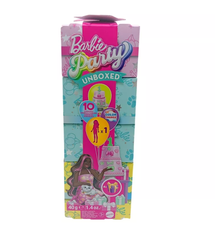 BARBIE PARTY UNBOXED IMPREZOWE NIESPODZIANKI RÓŻOWE PASEMKA
