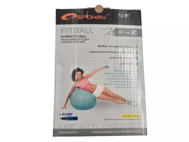 PIŁKA GIMANSTYCZNA SPOKEY FITBALL ĆWICZENIOWA 55CM + POMPKA