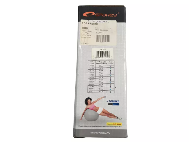 PIŁKA GIMANSTYCZNA SPOKEY FITBALL ĆWICZENIOWA 55CM + POMPKA
