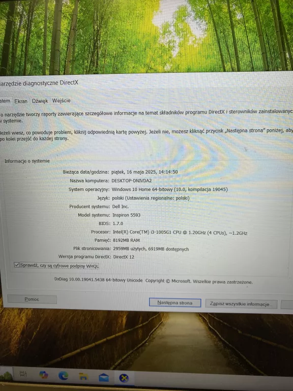 LAPTOP DELL INSPIRON 5593 I5 10GEN 8/256GB OPIS