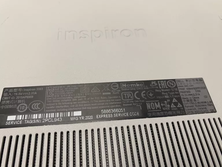 LAPTOP DELL INSPIRON 5593 I5 10GEN 8/256GB OPIS