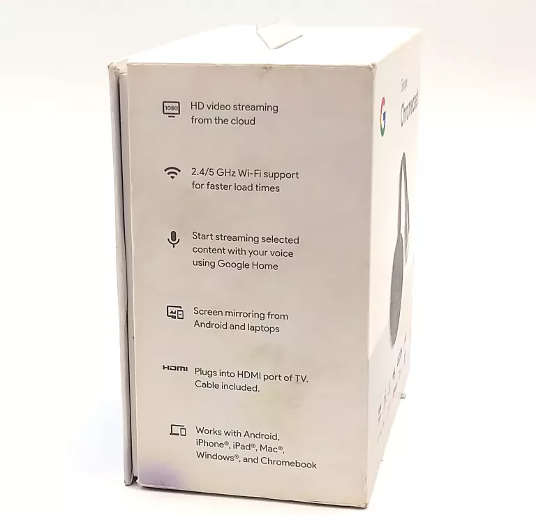 ODTWARZACZ MULTIMEDIALNY GOOGLE CHROMECAST HD 1080P TV