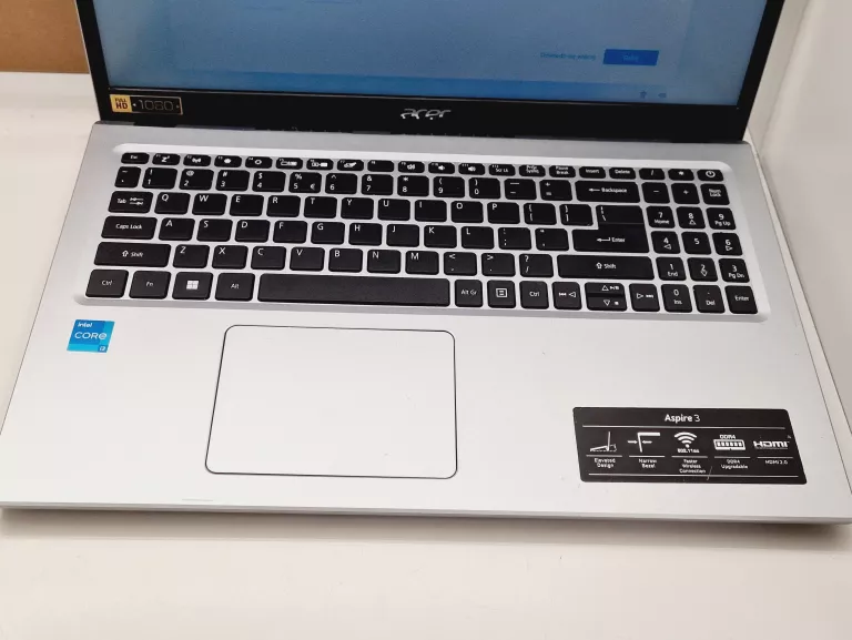 LAPTOP ACER A315-58-376J 15,6 " INTEL CORE I3 8 GB / 256 GB SREBRNY