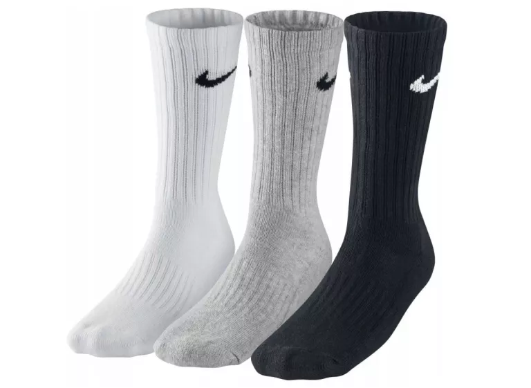 SKARPETY NIKE EVERYDAY CREW 3-PARY CZARNE SZARE BIAŁE SX7676-964 R. 38-42