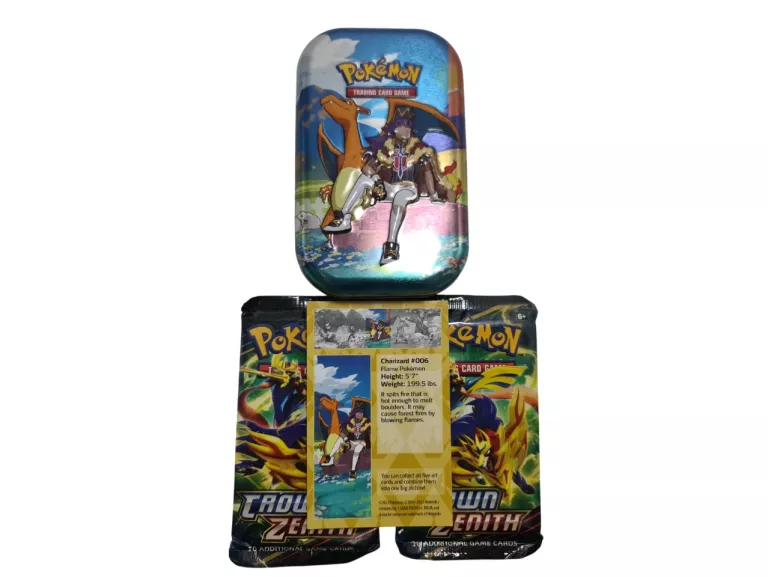 ZESTAW KART POKEMON CROWN ZENITH: LEON & CHARIZARD MINI TIN