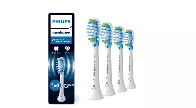 4X KOŃCÓWKI PHILIPS SONICARE C3 PREMIUM PLAQUE DEFENSEBIAŁE HX9044/87 WHIT